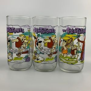 Set of Three Flintstones Hardee’s Promotional Glasses